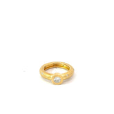 18k Yellow Gold .35ct E VS2 Round Diamond on a Shank/ .15ct E VS2 Round Designer Bezzle Set Ring